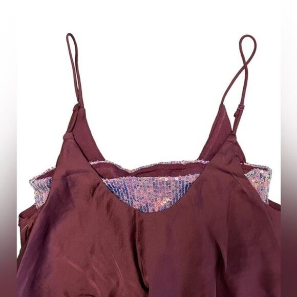 FREE PEOPLE Turn It On Purple Sequin Bandeau/Cami NWT $68 MSRP Size XS - Picture 6 of 10